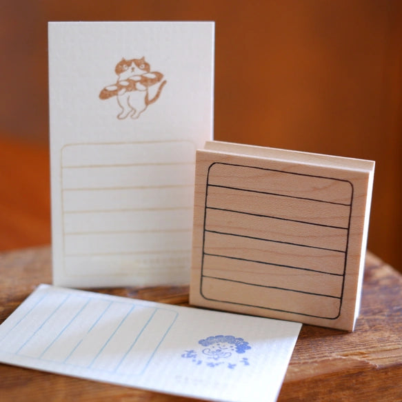 Hankodori Ruled Line (Large) Rubber Stamp 0119
