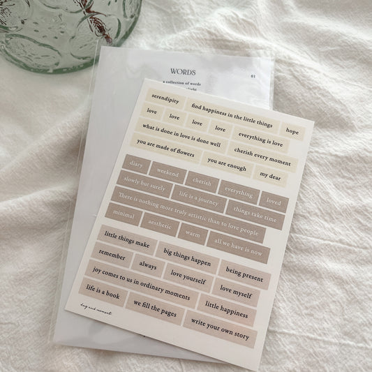 Day and Moment Words Stickers | 01 - 04