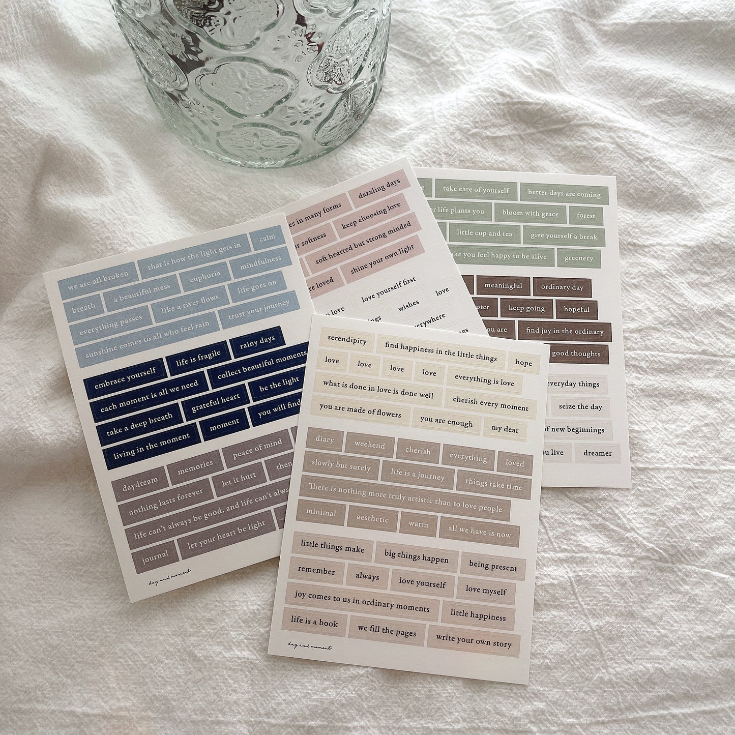Day and Moment Words Stickers | 01 - 04