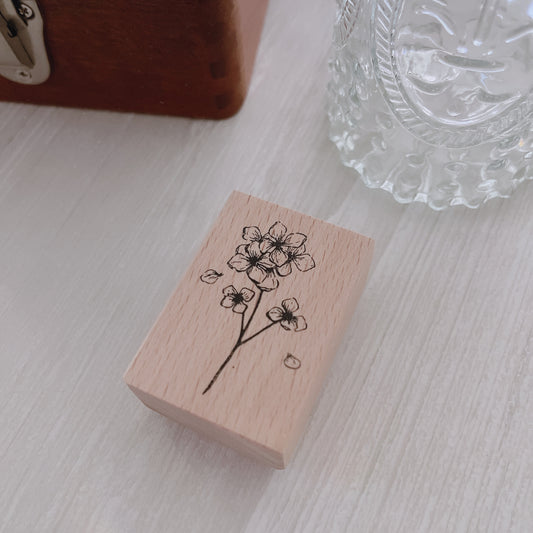 Two Raccoons Summer Hydrangea Rubber Stamp