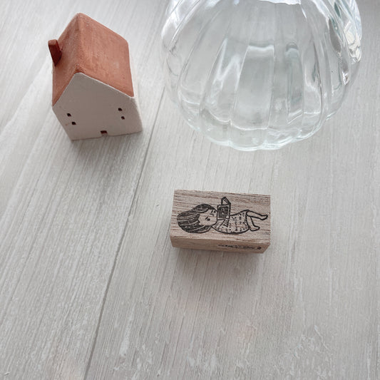 Black Milk Project Engawa Girl Reading Rubber Stamp