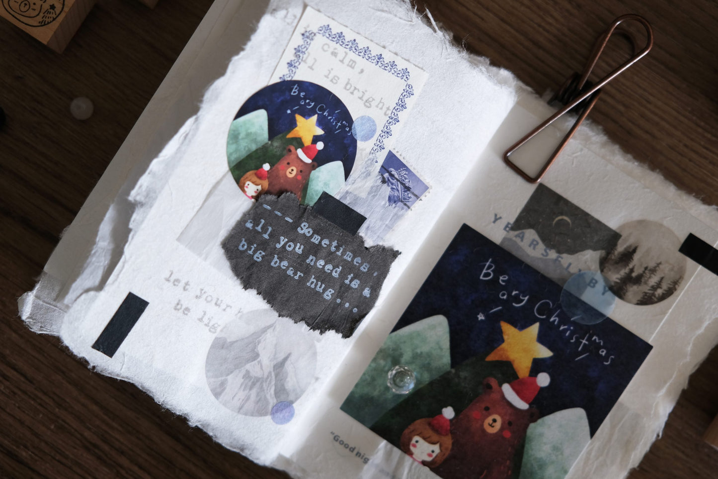 Eileentai.85 Starry Sky Bear Hug Rubber Stamp
