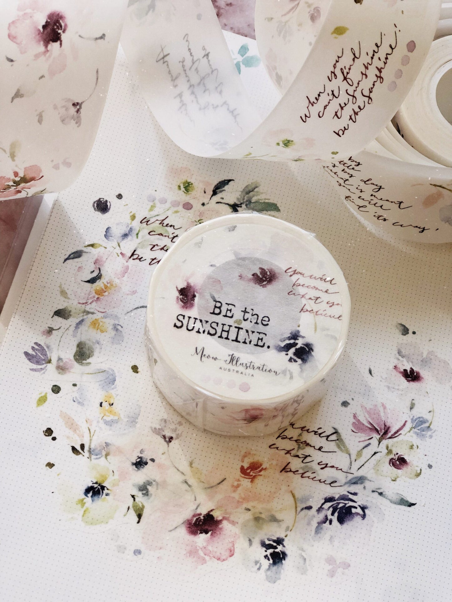 Meow Illustration Be the Sunshine Washi Tape
