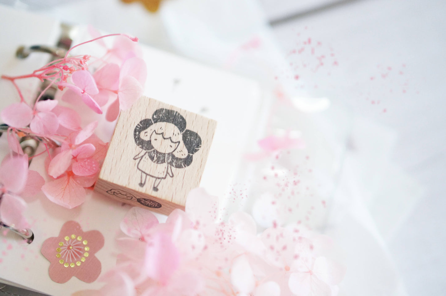 Kamikamichop Flower Girl Rubber Stamp