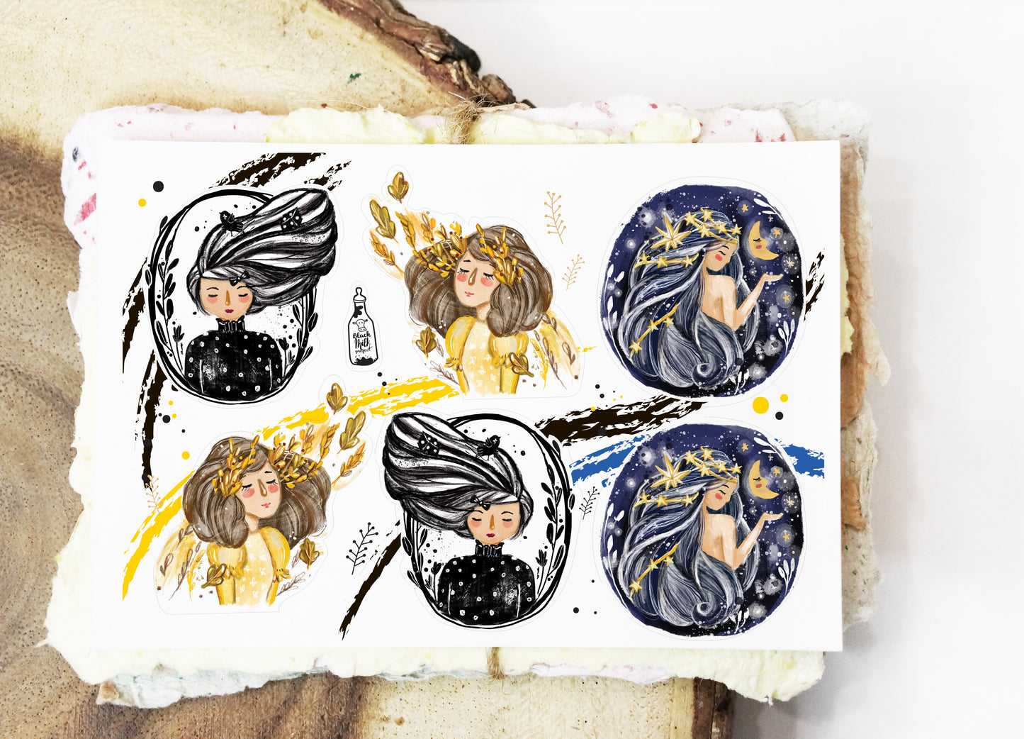 Black Milk Project Whimsical Portrait Sticker Sheet