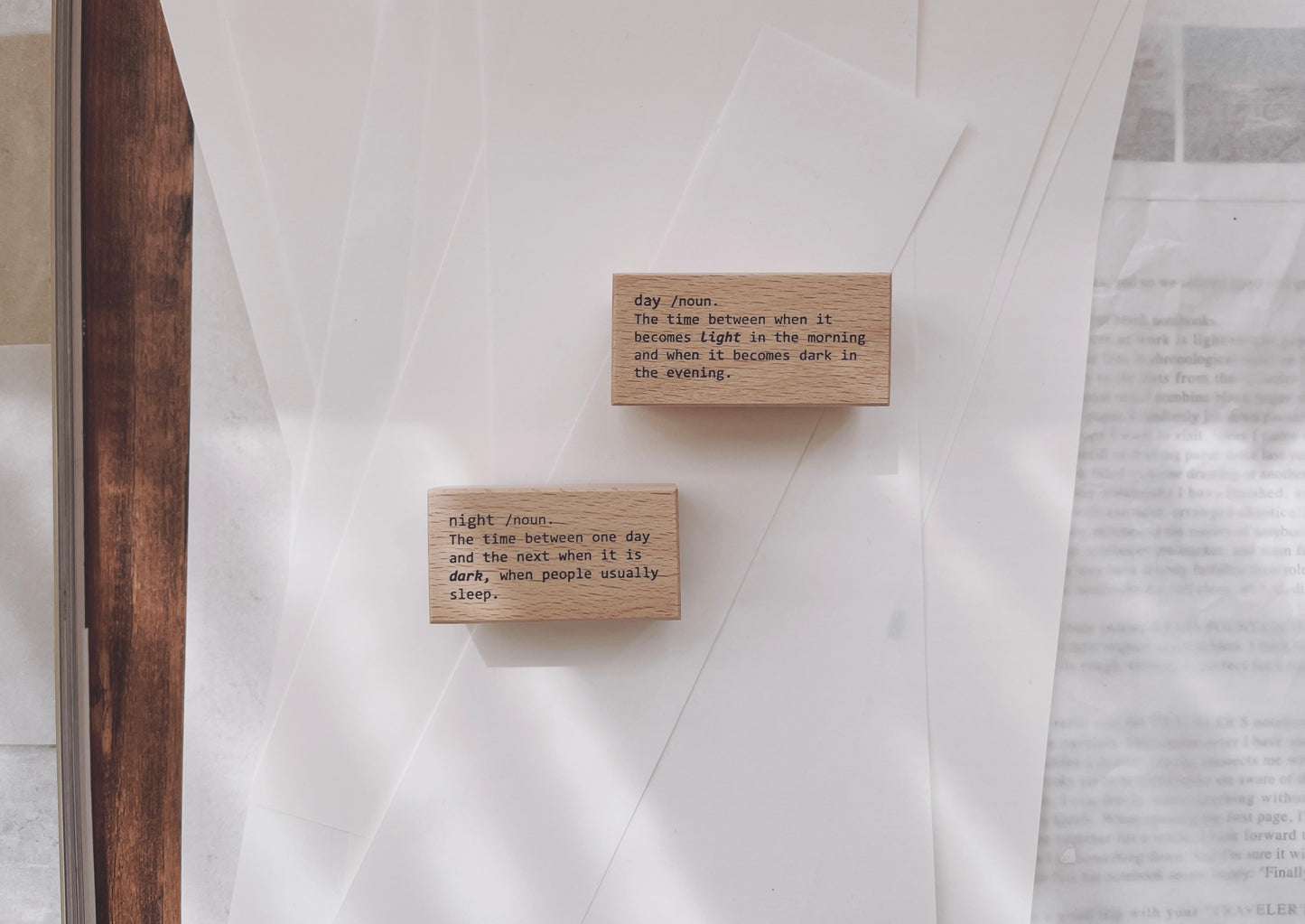 Penny Fei Day & Night Words Rubber Stamps