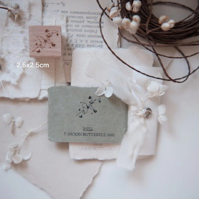 Jeenzaa Zoey Flower Moon & Butterflies Series Rubber Stamp