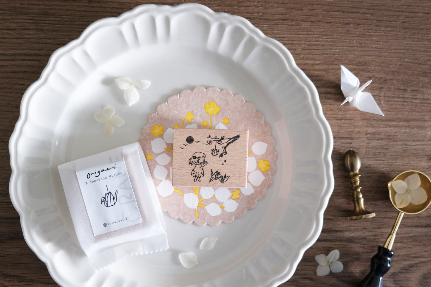 EileenTai.85 Origami Series Rubber Stamp // Paper Cranes