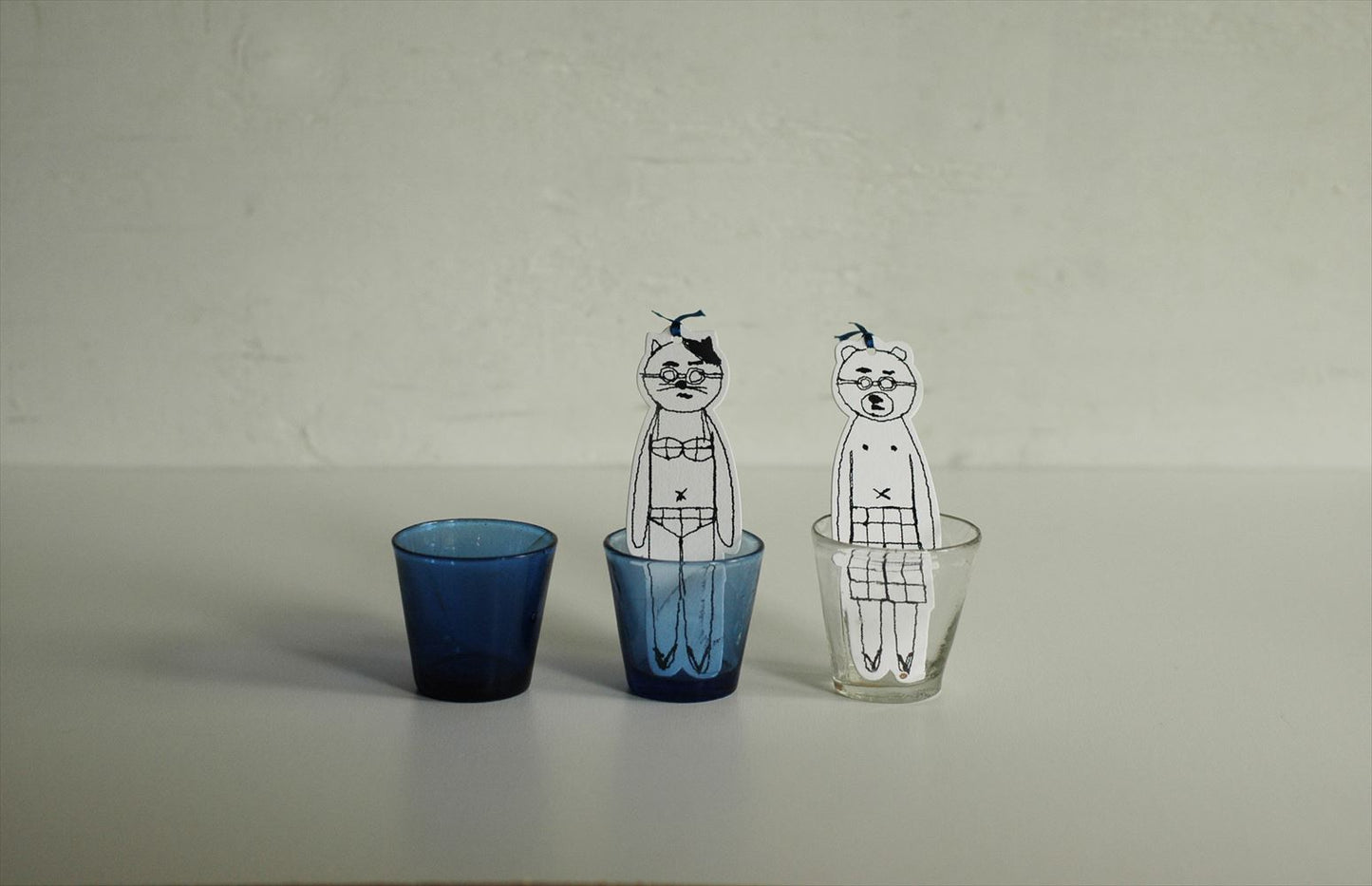 Classiky Sennokoto Bookmark Set | Swimsuit Bear & Cat