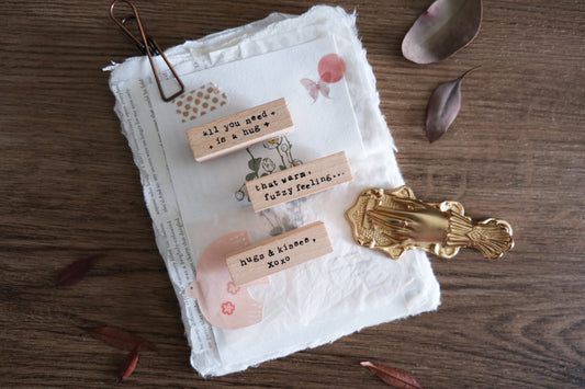 Eileentai.85 Typewriter Phrases Rubber Stamp | Warmth