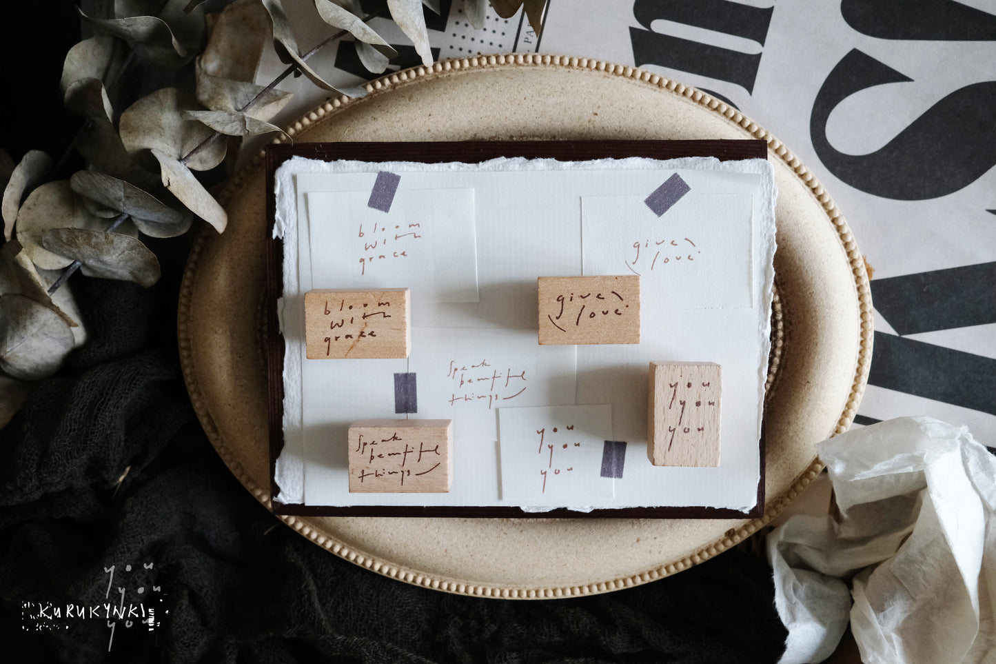 Kurukynki Word Series Rubber Stamp