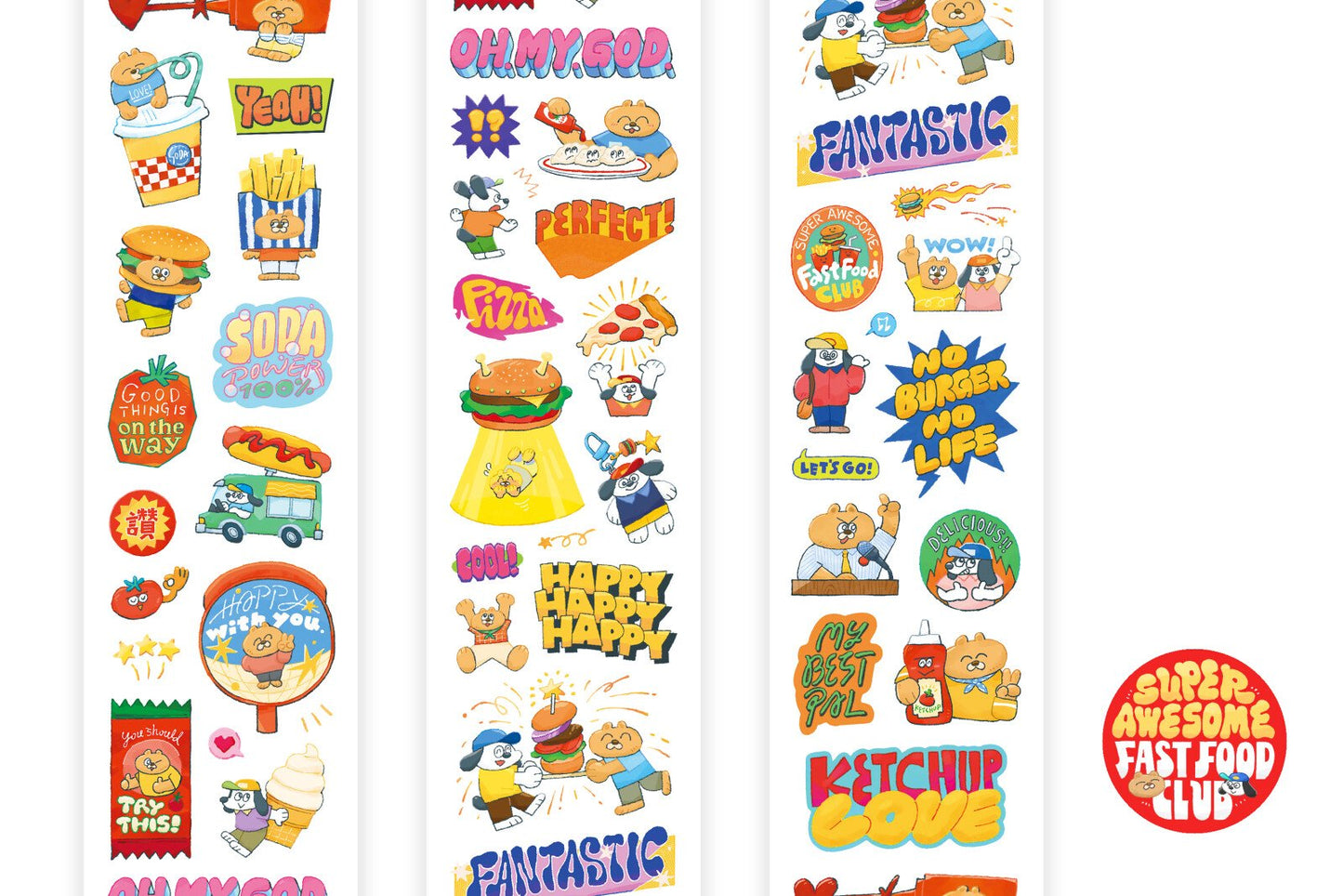 [ PRE-ORDER ] OURS Super Awesome Fast Food Club Sticker Roll