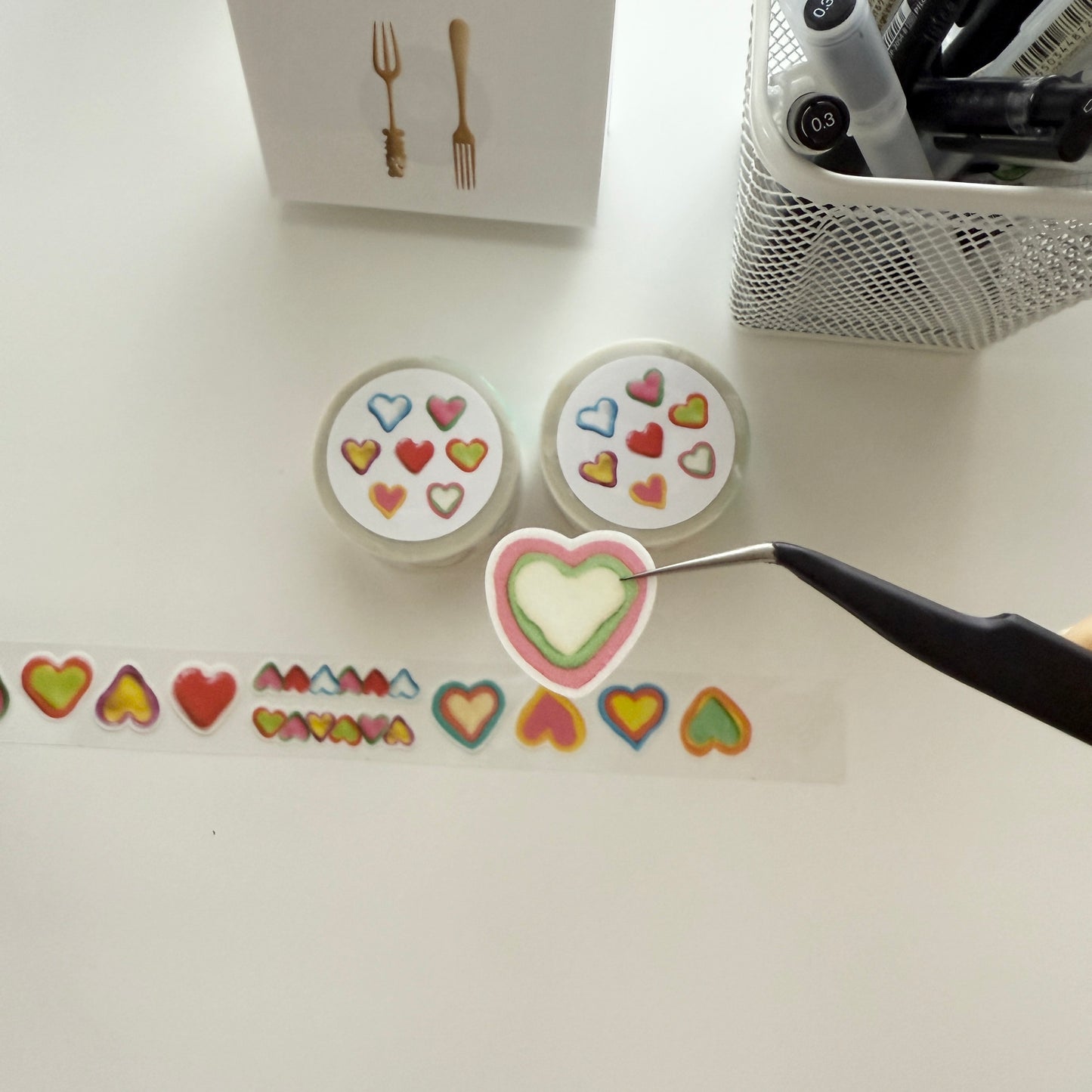 Sosom room Candy Heart Glitter Sticker Roll