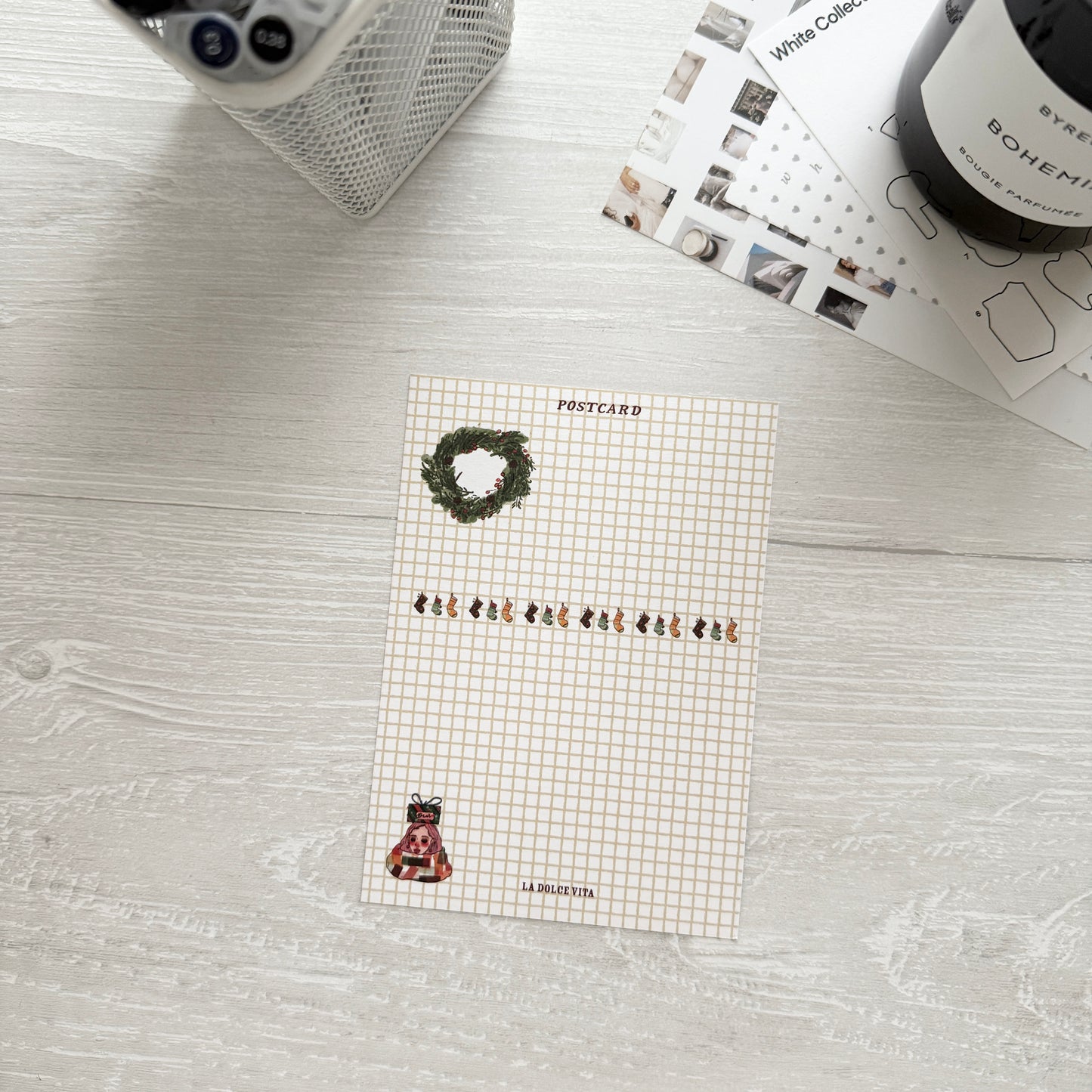 La Dolce Vita Music Girl Christmas Postcard