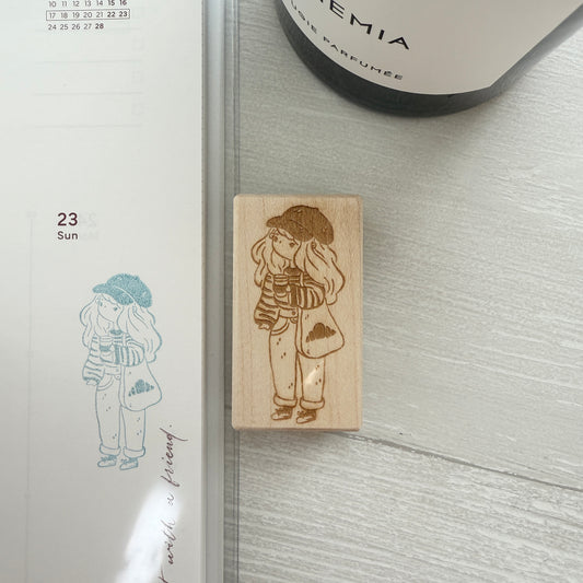 Sho Littlehappiness Bread Girl Rubber Stamp / 2 Designs
