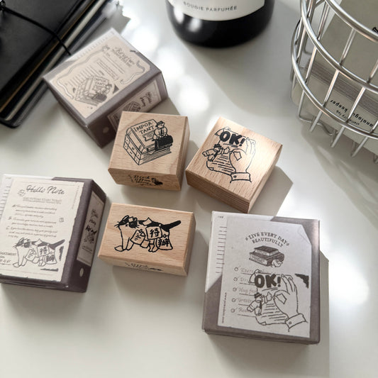 Yamadoro Mr. Bird Office Collection Rubber Stamps / 3 Designs