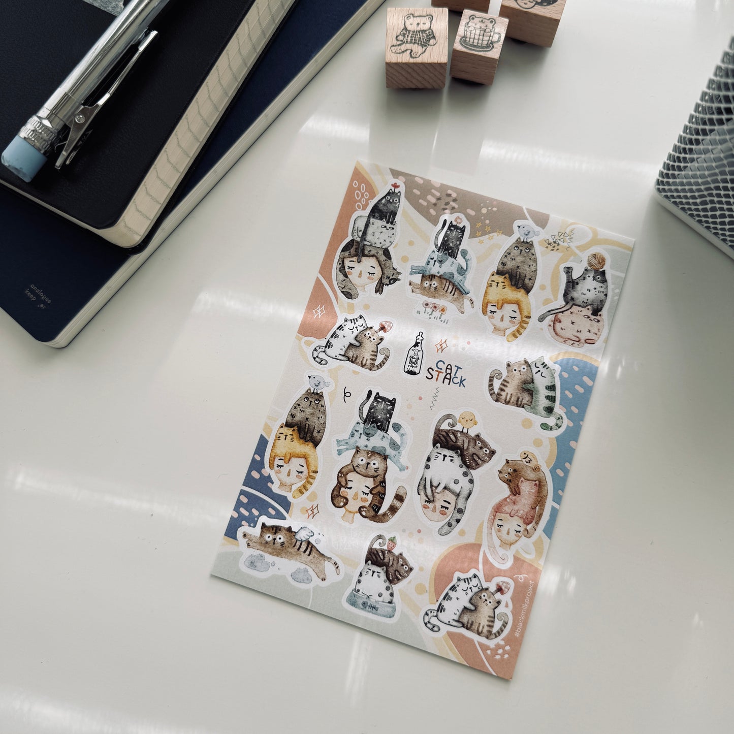 Black Milk Project Cat Stack Sticker