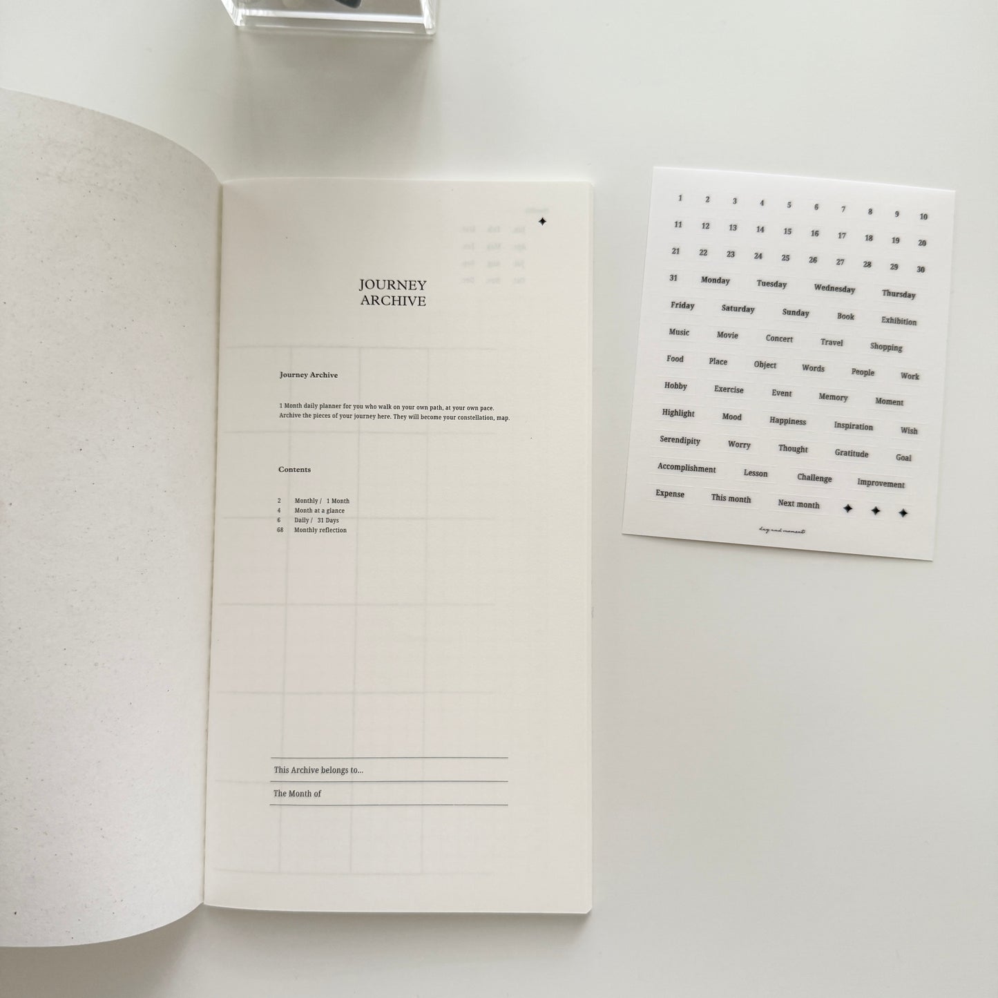 Day and Moment Journey Archive Planner