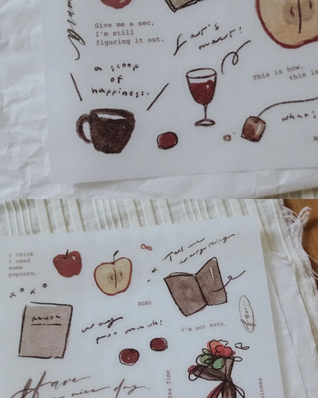 Mr. Eggplants Tea Time Transfer Sticker Set