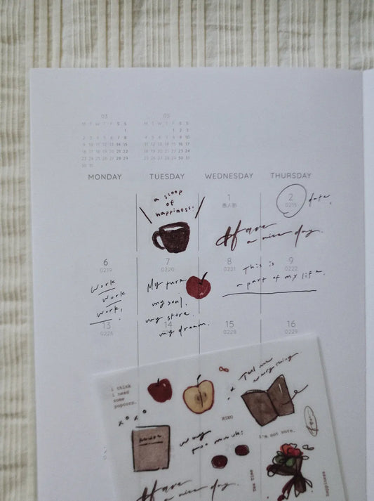 Mr. Eggplants Tea Time Transfer Sticker Set