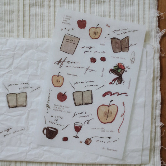 Mr. Eggplants Tea Time Transfer Sticker Set