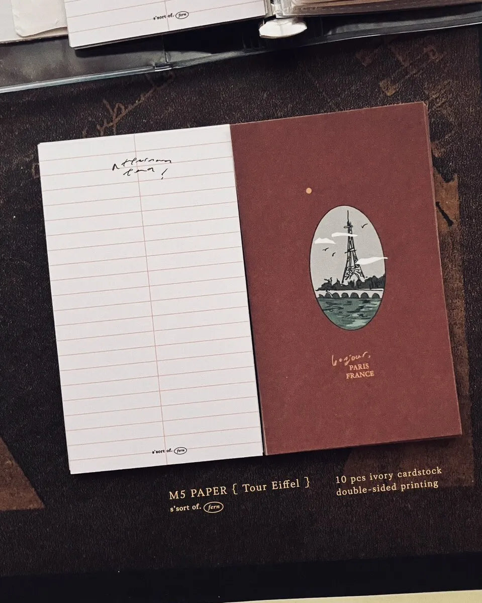 Somesortof.fern Eiffel Tower Mini Message Card