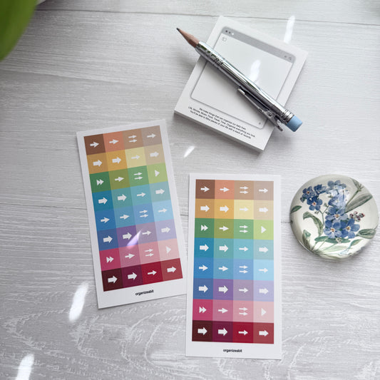 Organize a bit Colorful Arrow Sticker