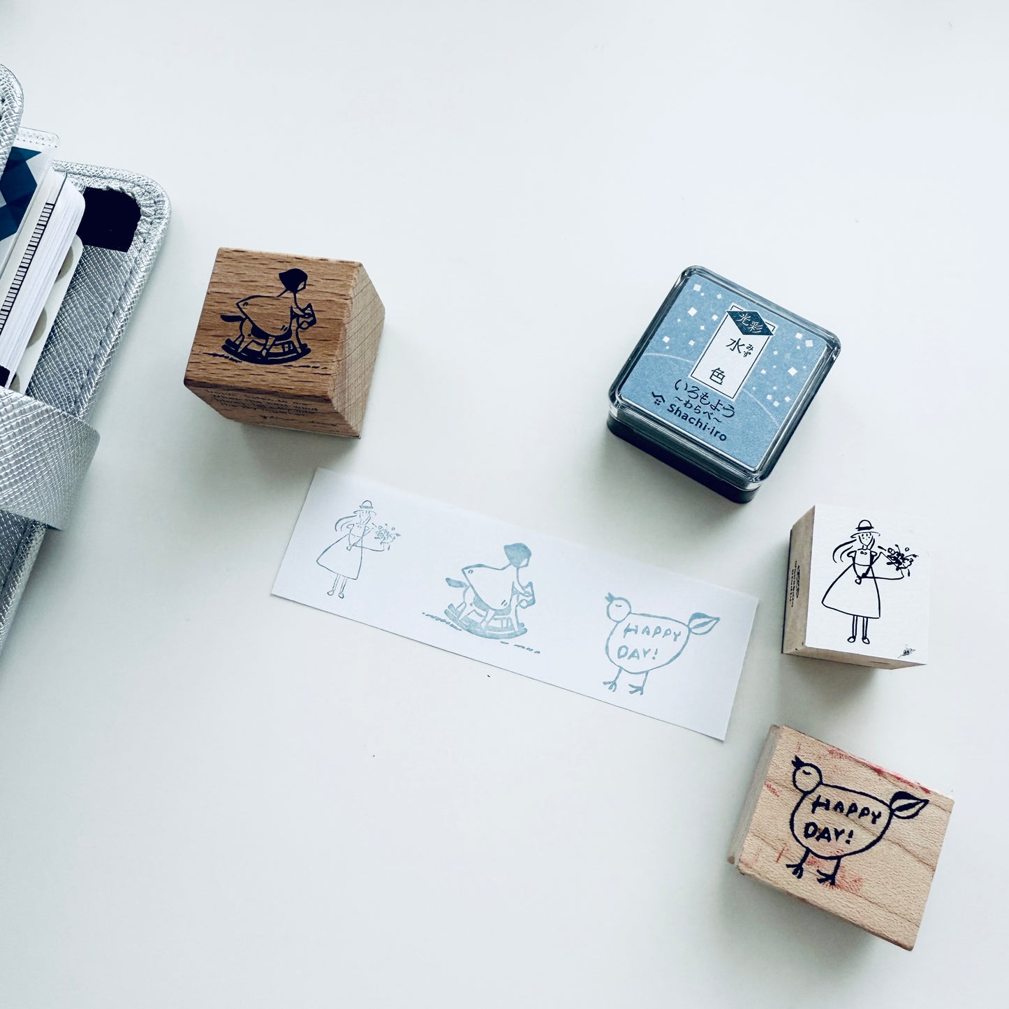 Shachihata KOSAI Mini Cube Ink Pad / 3 Colors