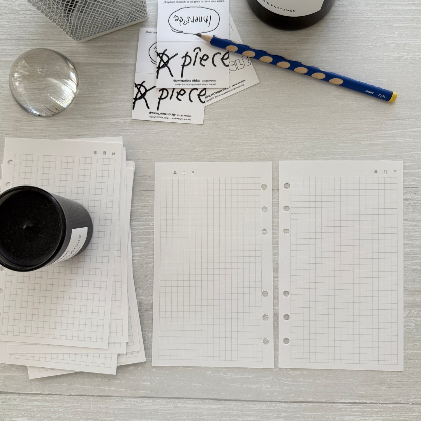 Jeongo Innerside A6 Personal / Bible Ring Journal Refill / White