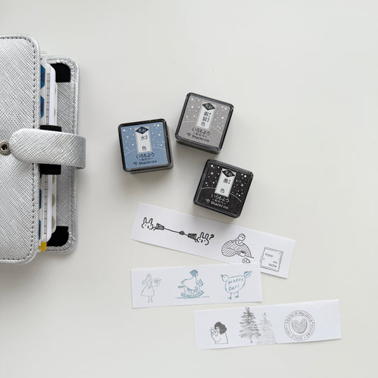 Shachihata KOSAI Mini Cube Ink Pad / 3 Colors