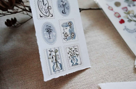 Misshoegg Light Blue Stamp Transfer Sticker Set