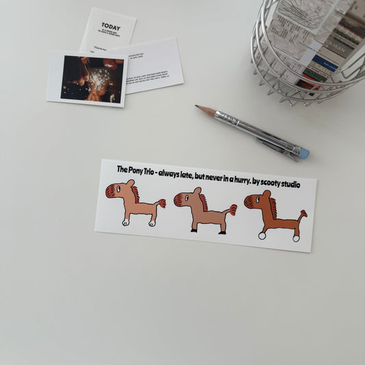 Scooty Studio The Pony Trio Large Long Sticker