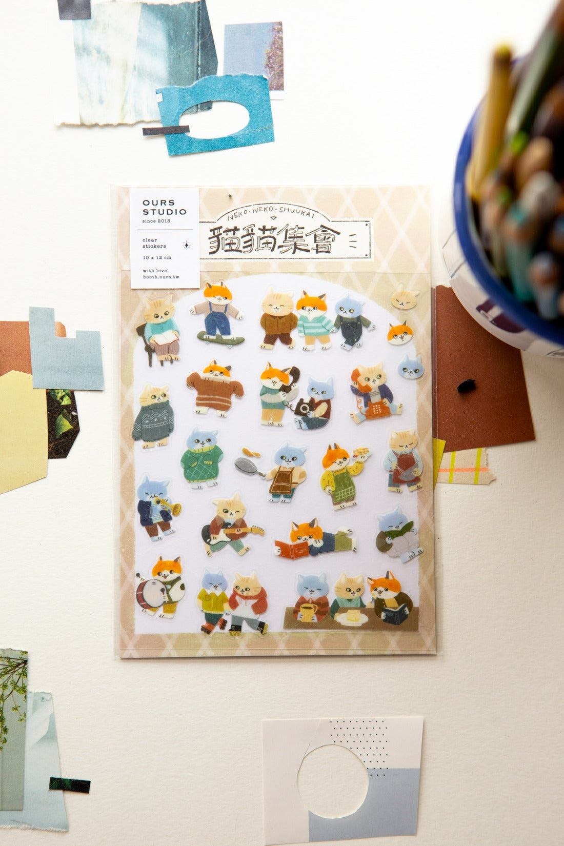 OURS Cats Gathering Sticker Sheet