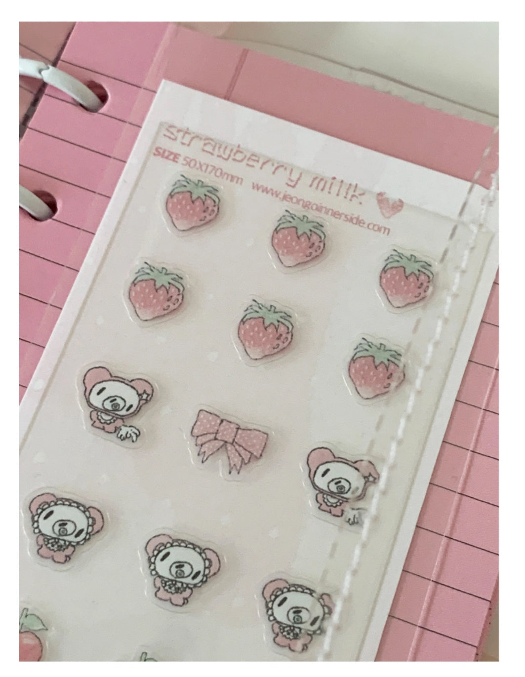 Jeongo Innerside Strawberry Milk Sticker Sheet