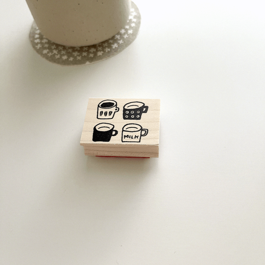 Hankodori 4 Mugs Rubber Stamp 0042
