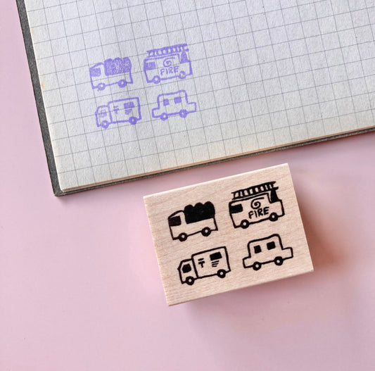 Hankodori Working Car Rubber Stamp 0062