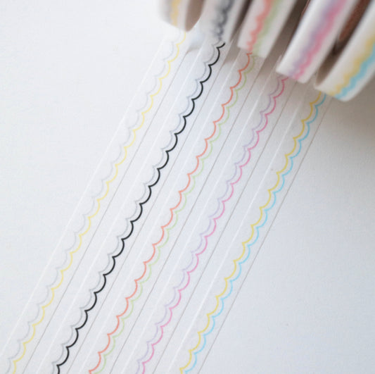 fromsawol Wavy Lines Journaling Tape | 2 Coloes