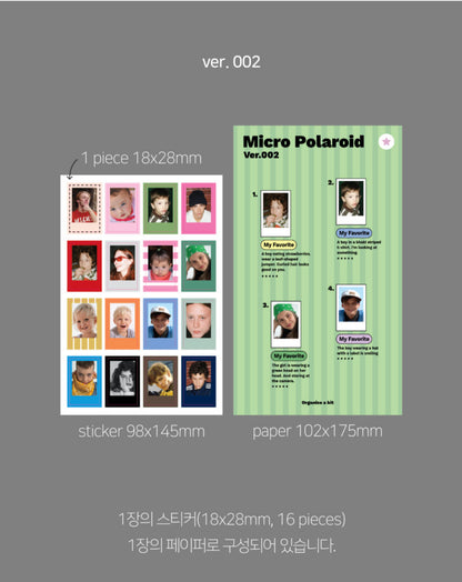 Organize a bit Micro Polaroid Sticker Sheet // Ver. 02