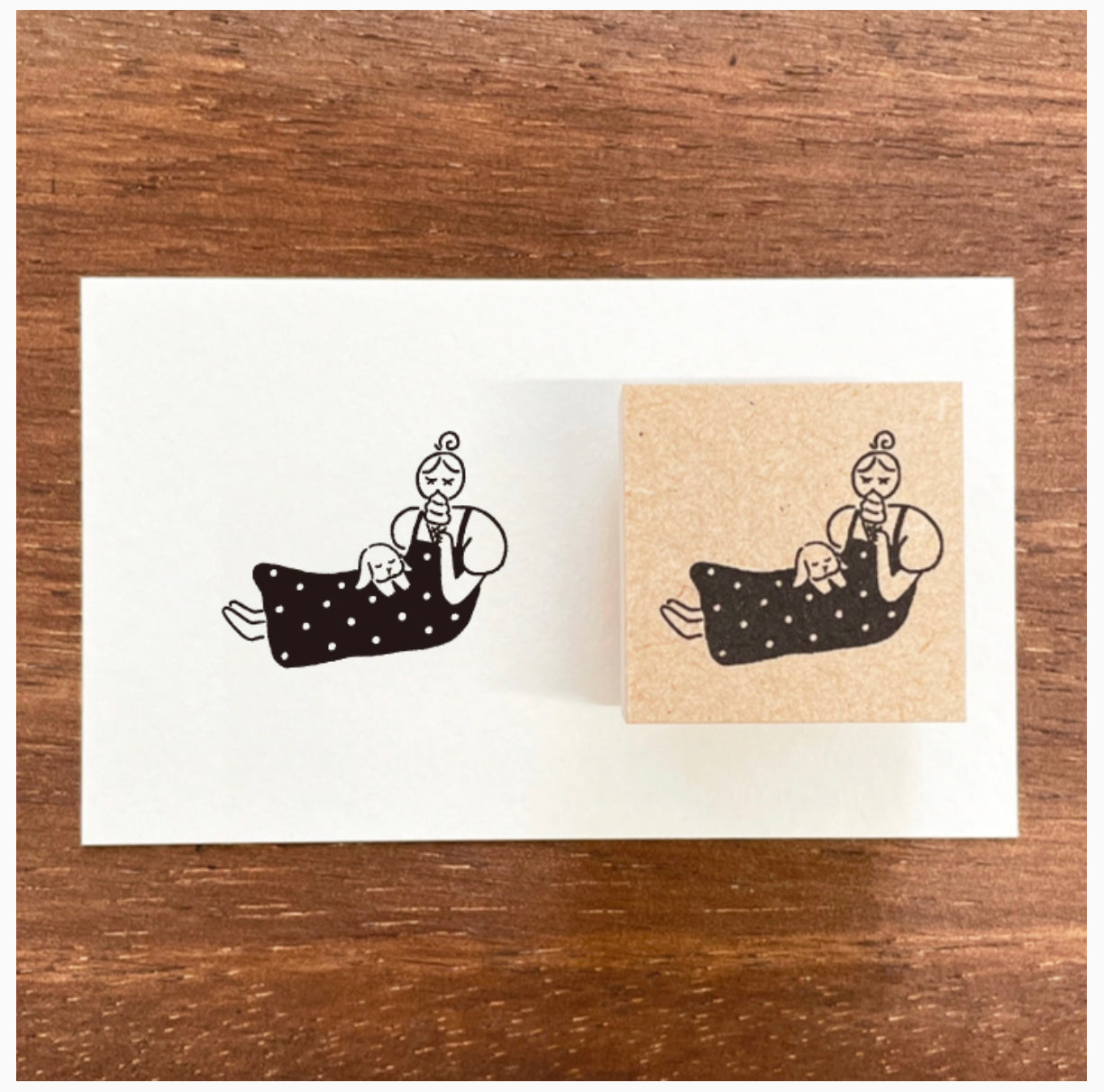 Stamp Marche Enjoy Ice Cream Rubber Stamp