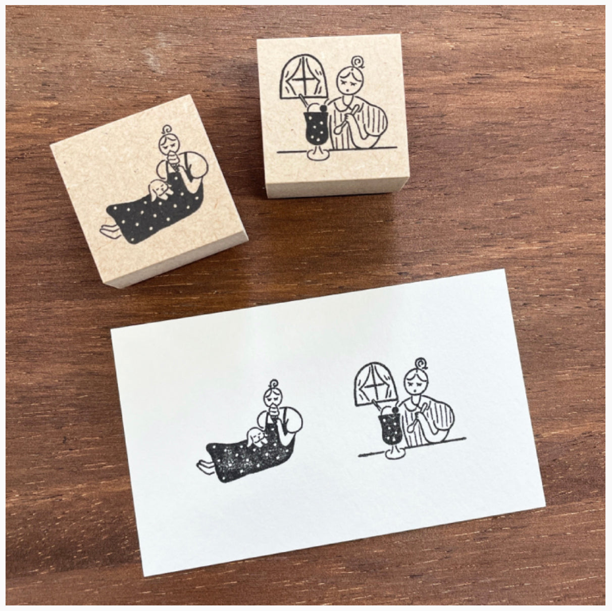 Stamp Marche Enjoy Ice Cream Rubber Stamp