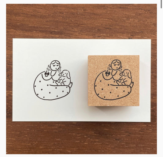 Stamp Marche Holding The Puppy Rubber Stamp