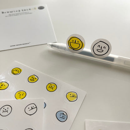 Some Mood Design Drawing Face Sticker Set | 2 Options