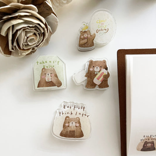 EileenTai.85 Beary Ordinary Day Journal Clips / 5 Options