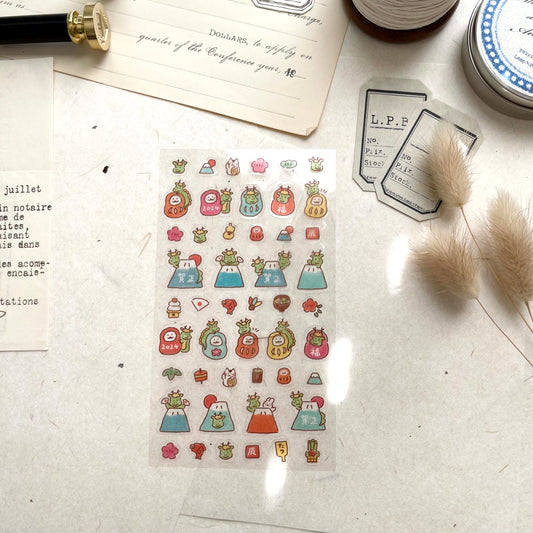 Furukawashiko 2024 Year of Dragon Sticker Sheet | Clear