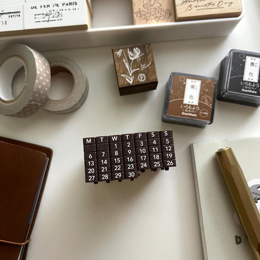 Shachihata Perpetual Connecting Calendar Rubber Stamp