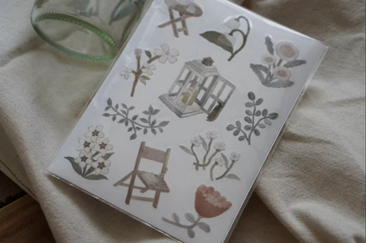 Ivy Snow Afternoon Garden 3D Transfer Sticker Set