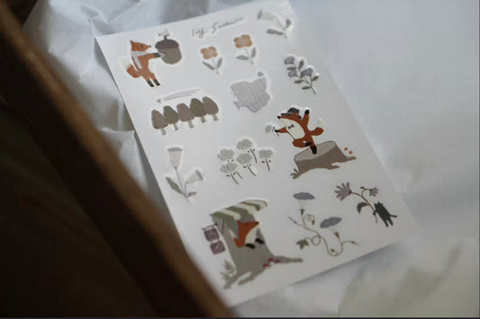 Ivy Snow Mr. Fox 3D Rub-on Sticker Set