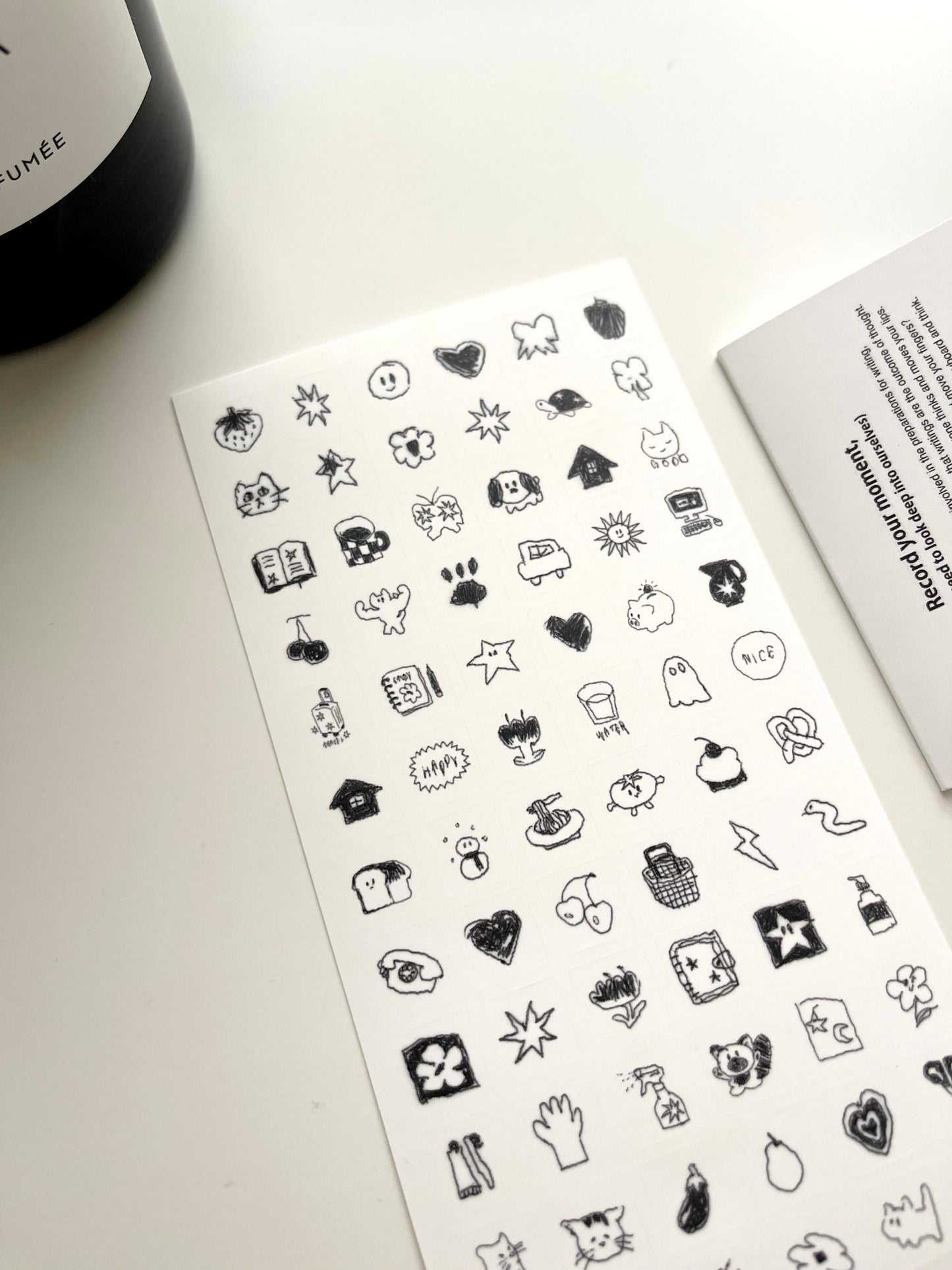 Jeongo Innerside Mini Square Drawing Sticker // White Matte