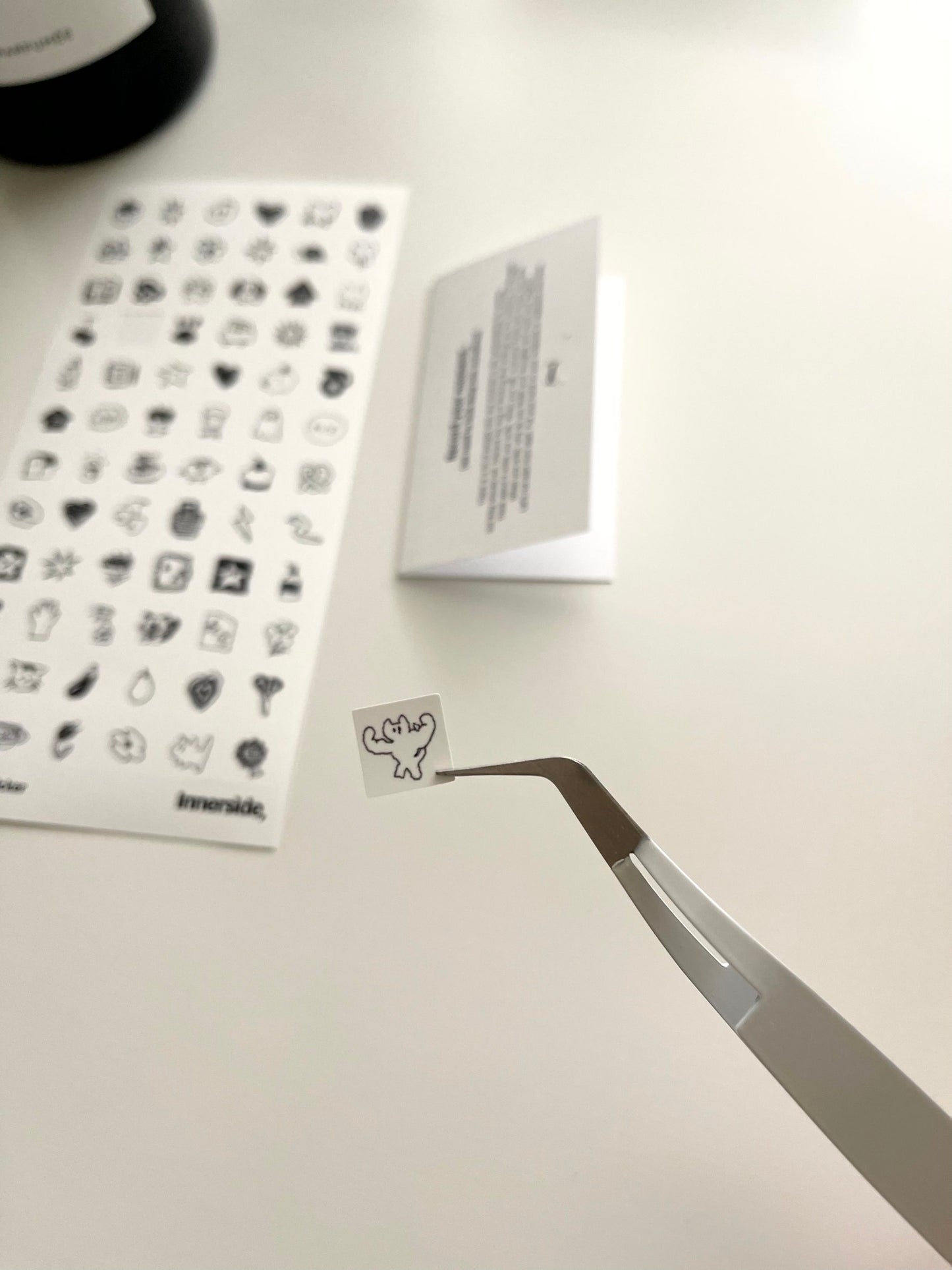 Jeongo Innerside Mini Square Drawing Sticker // White Matte