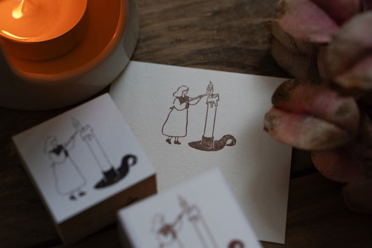 Ivy Snow Light Up the Candle Rubber Stamp